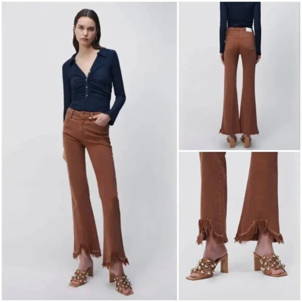 Jonathan Simkhai Blake Denim Bootcut Pant in Pecan - SZ 26
